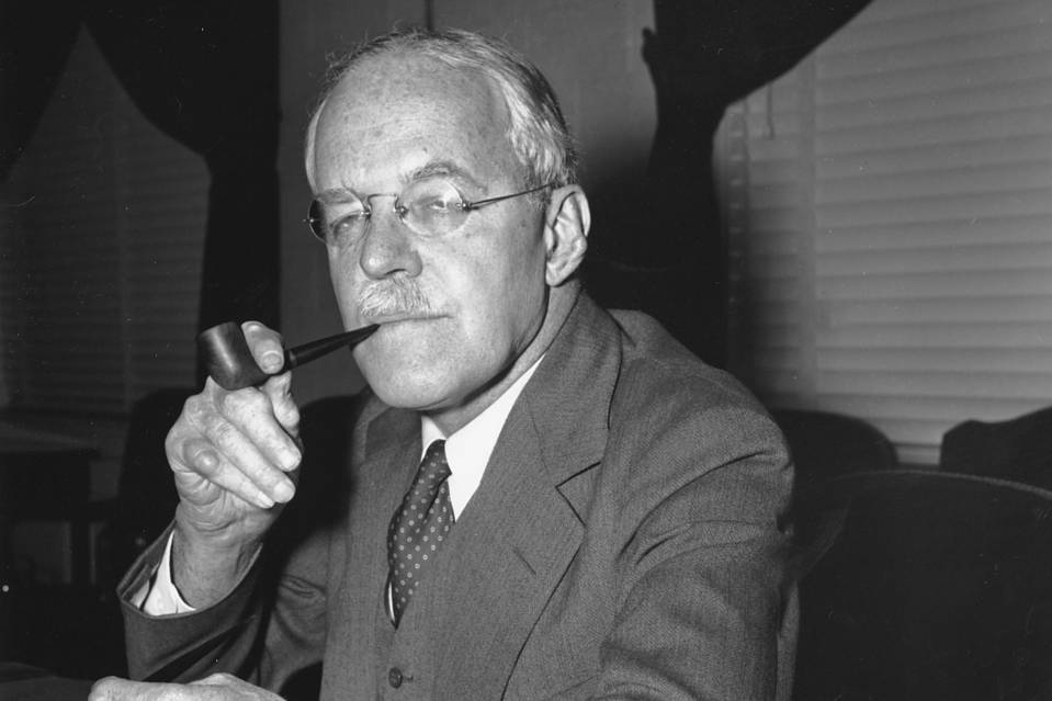 Allen Dulles at his desk in Washington, D.C., (Jan. 24, 1953)