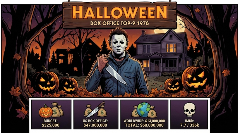 Гелловін - ТОП 9 в амриканському прокат 1978 - шалений успіх Карпентера, фільм на який орієнтувались творці П'ятниці 13