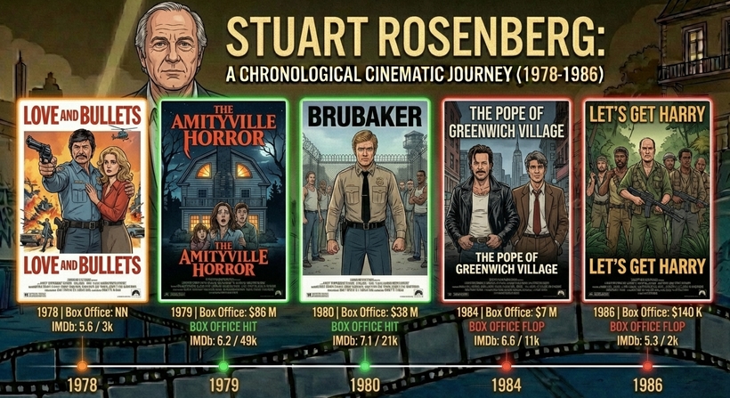 Стюарт Розенберг - інфографіка касових зборів фільмів у період 1978 - 1986