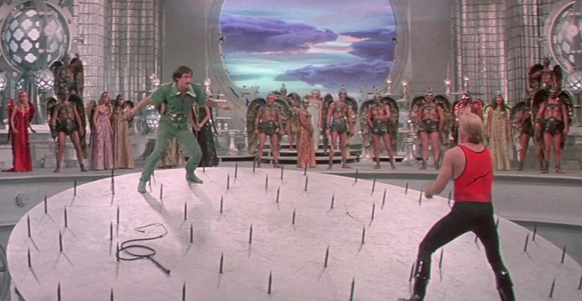 Флеш Гордон (Flash Gordon, 1980) - кадр із фільму - бійка між Сем Дж. Джонсом та Тімоті Далтоном