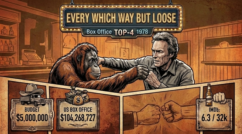 Інфографіка касових зборів фільму Як не крути — програєш - ТОП 4 в прокаті США 1978 року