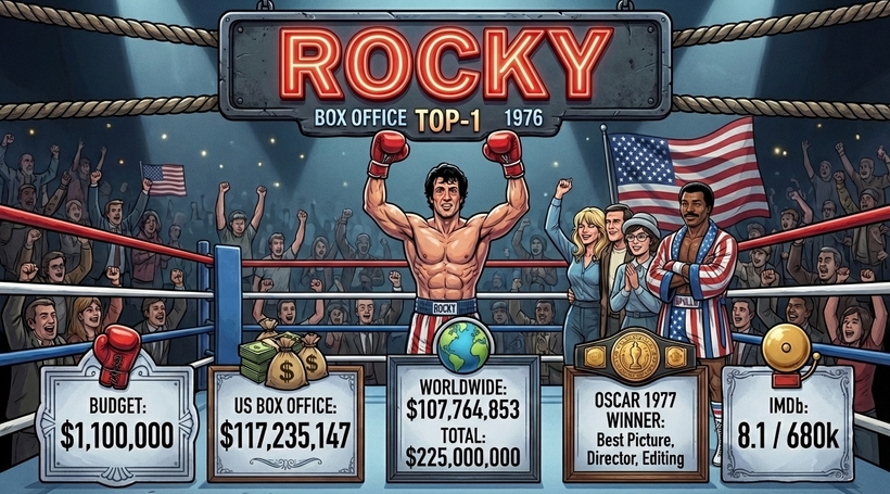 Роккі - ТОП 1 в амриканському прокат 1976 року, один із найуспішніших фільмів всіх часів