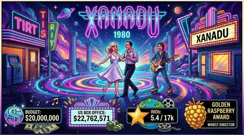 Ксанаду - інфографіка касових зборів фільму
