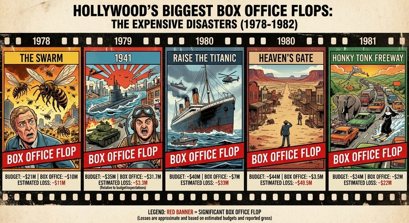 Інфографіка найбільші провали Голлівуду в період 1978 - 1982 