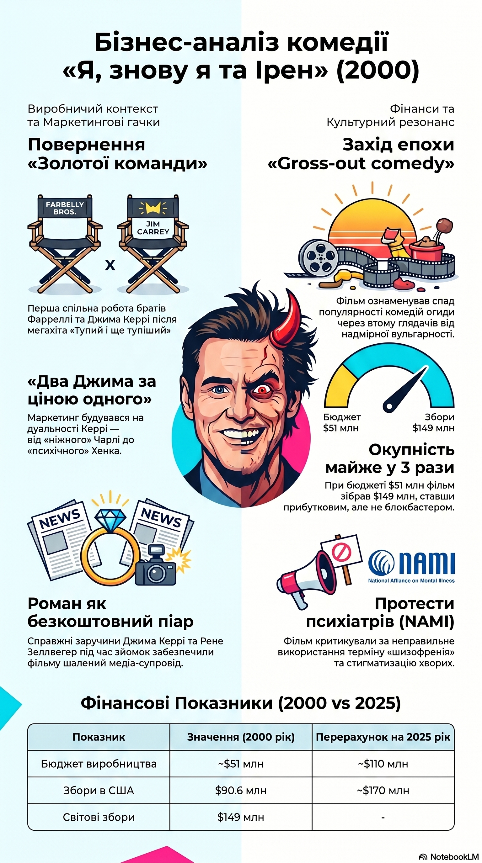 Я, знову я та Ірен (Me, Myself & Irene) 2000 - аналіз інфографіка фільму