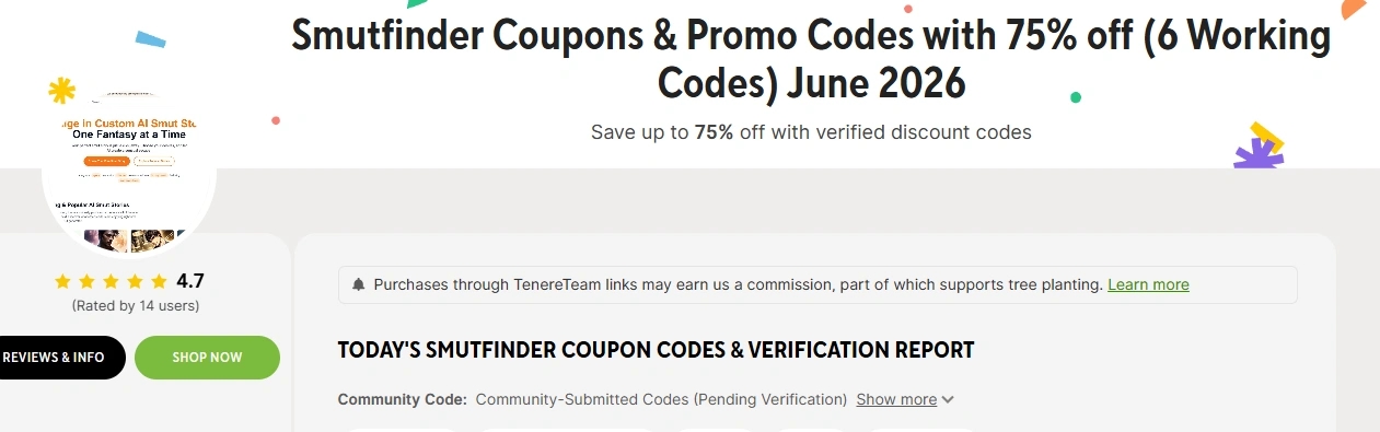 Tenereteam also runs a coupons page — up to 75% off with verified codes — useful if you want feedback and a discount in one stop.
