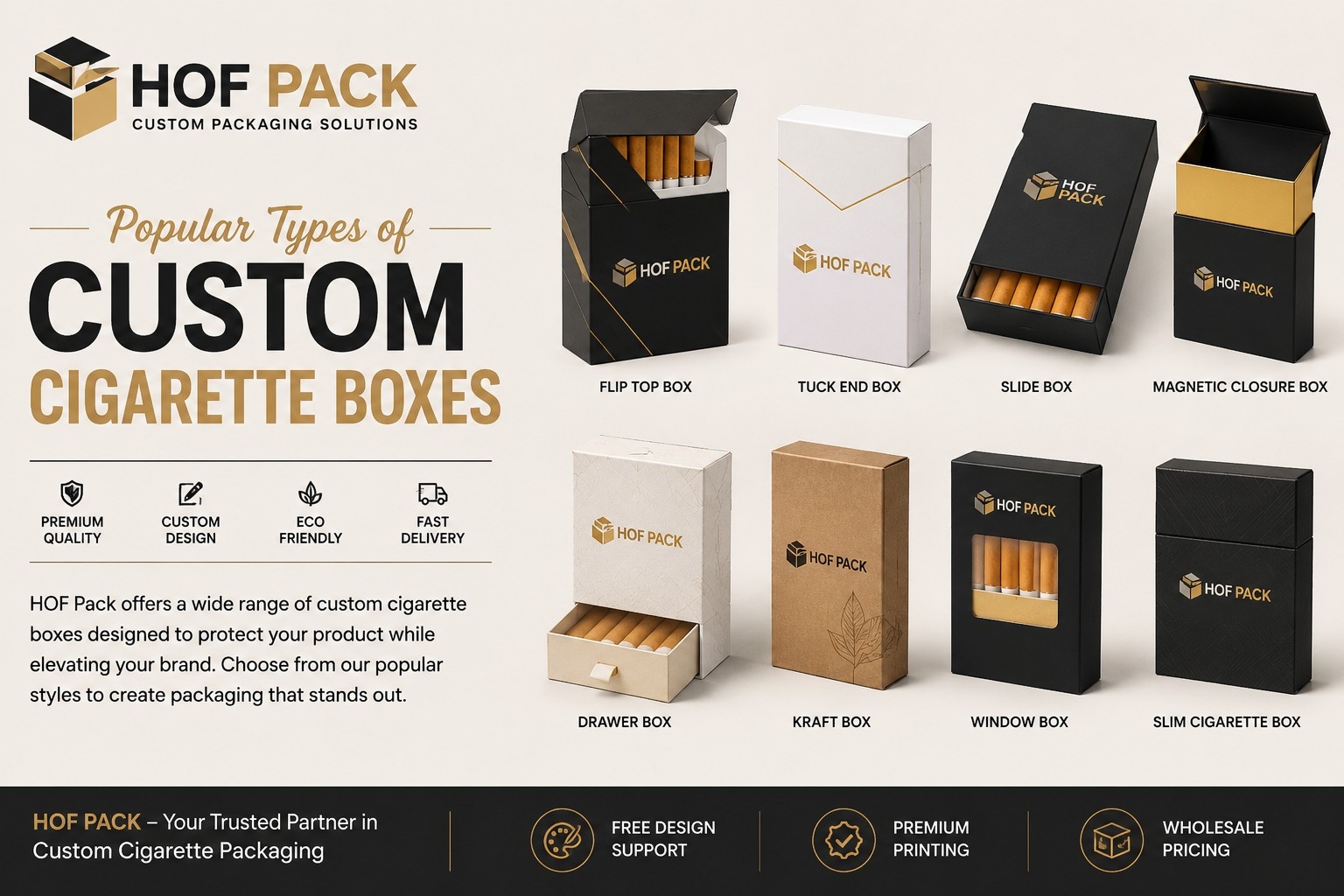 Types of Custom Cigarette Boxes
