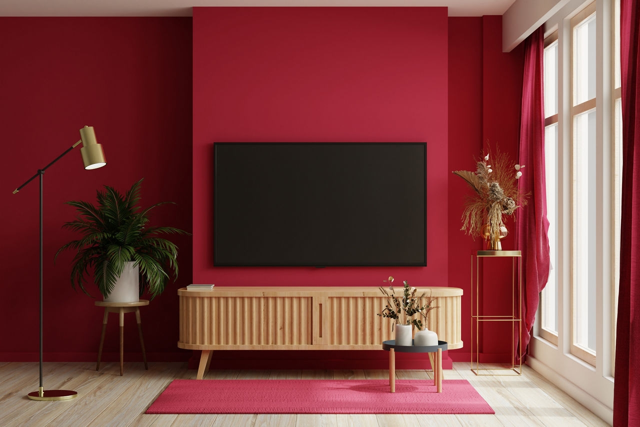 Maroon Wall Colour Combination for Homes : Birla Opus