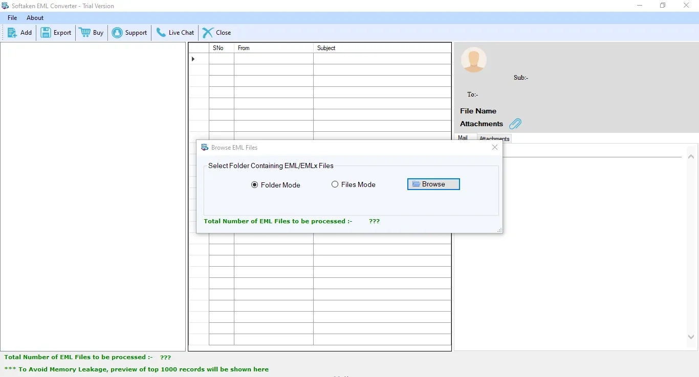 EML to PST Converter Main Interface