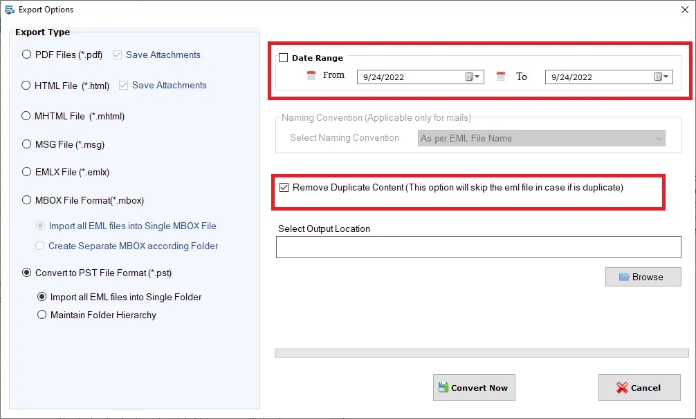 Conversion Options