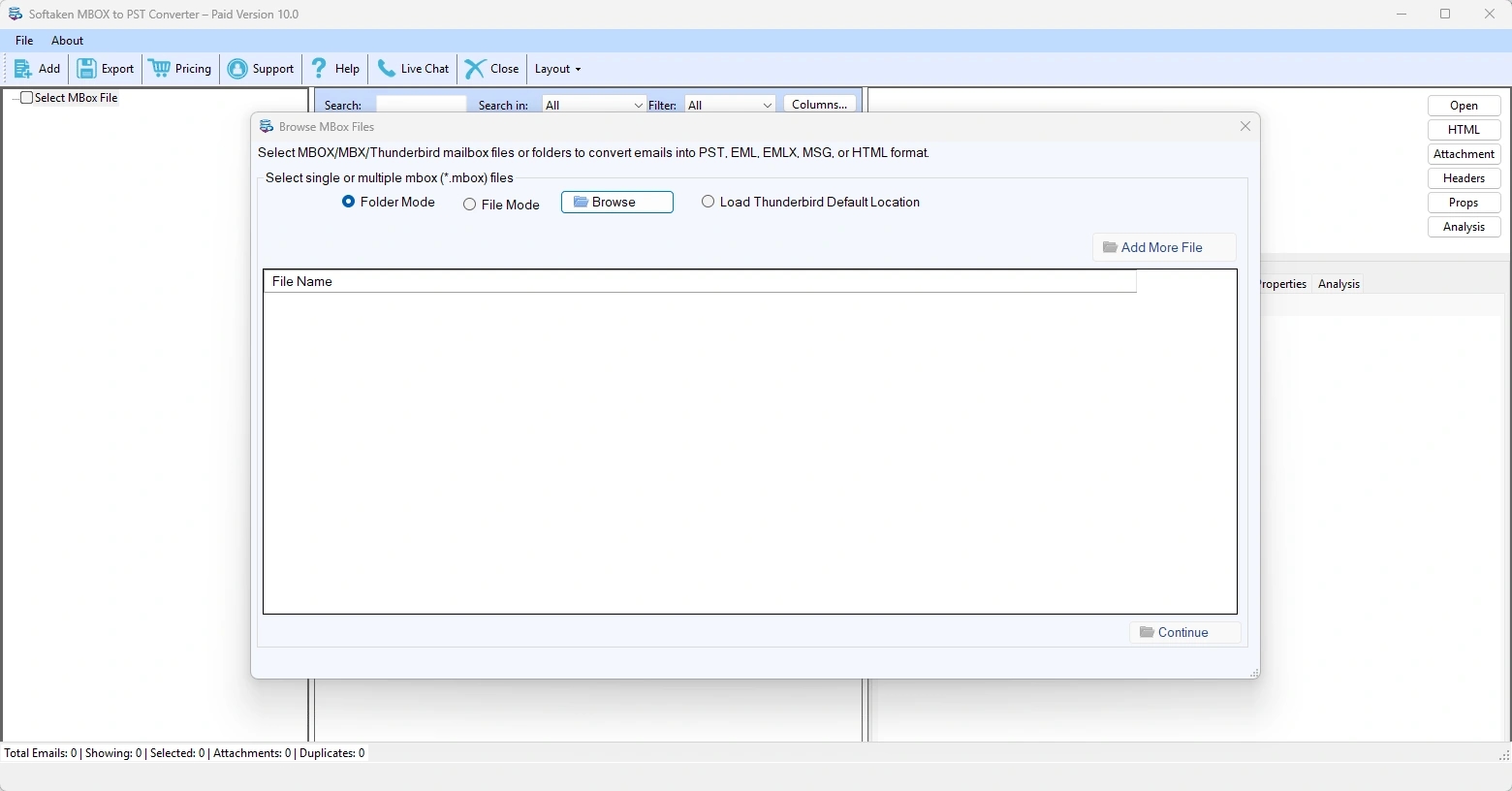 browse mbox files