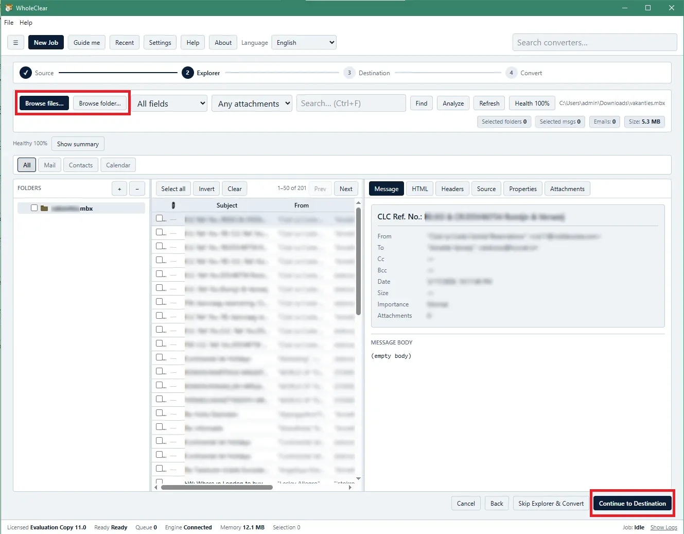 browse mbox files