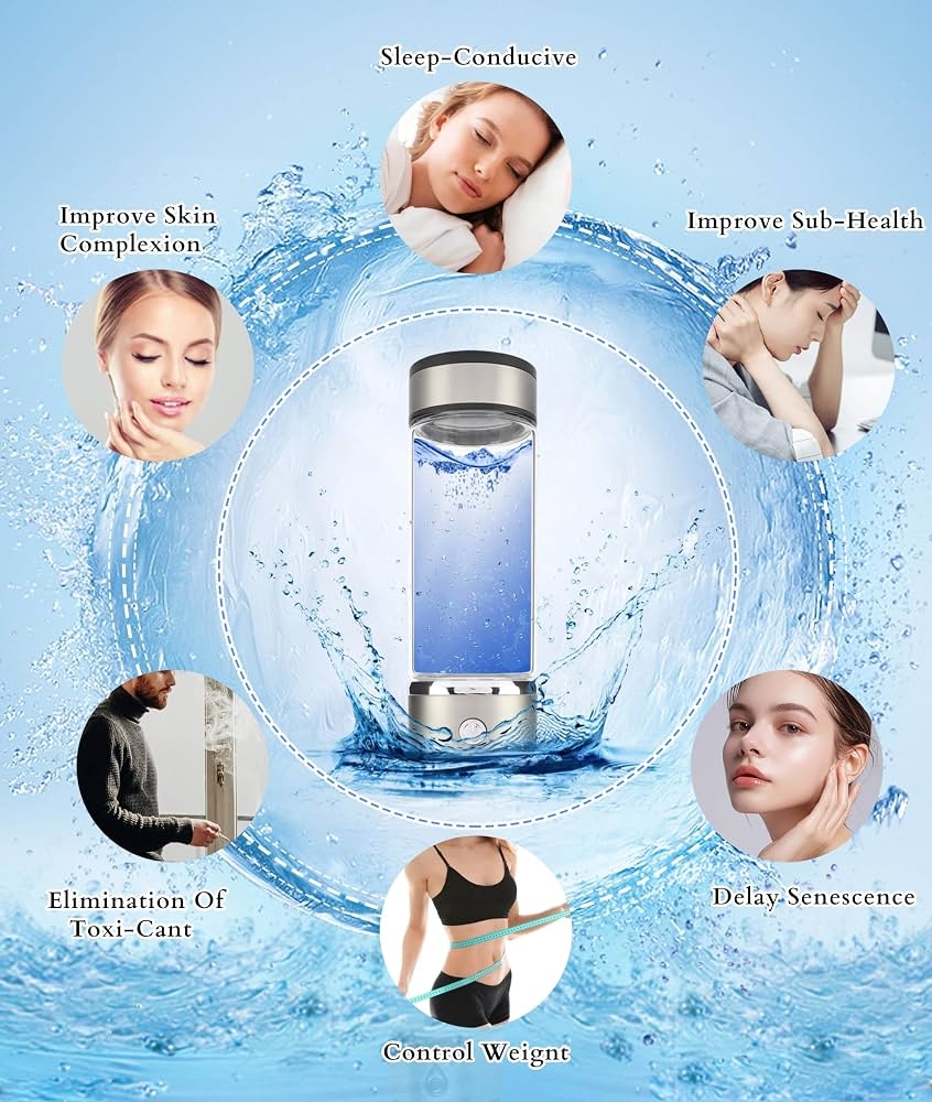 Hydrogen Water Bottle, Portable Hydrogen Water Generator Bottle, USB  Charging Hydrogen Rich Water Cup, 420ML Water Ionizer Bottle, Hydrogen Rich  Water Glass Health Bottle for Healt : Amazon.in: Home & Kitchen