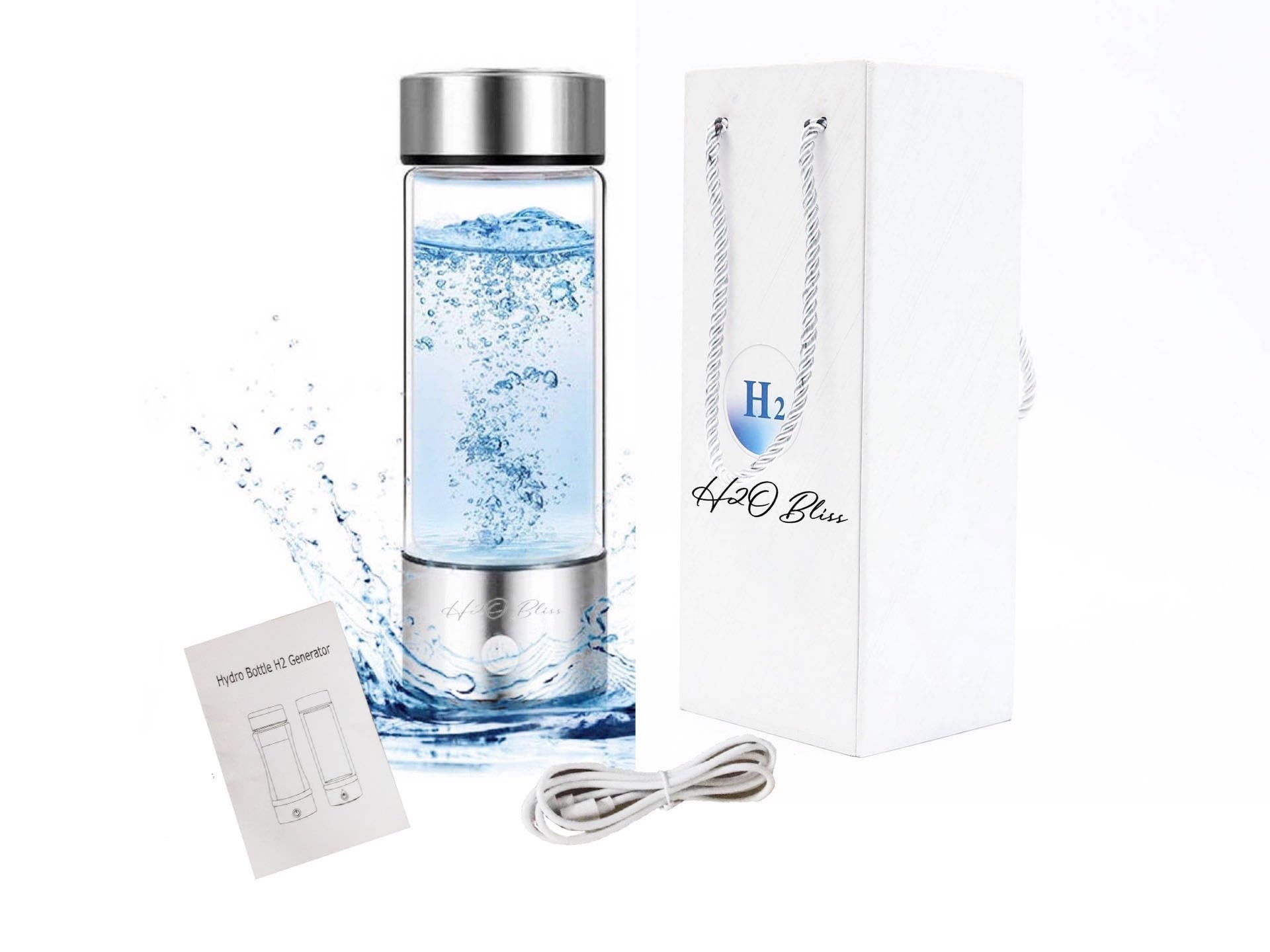 H2O Bliss Hydrogen Water Bottle Generator, Ionizer Machine, Advanced SPE  PEM Technology, Improves Water Quality in 3 Minutes, Suitable for Office,  Travel, Gym : Amazon.in: Home & Kitchen