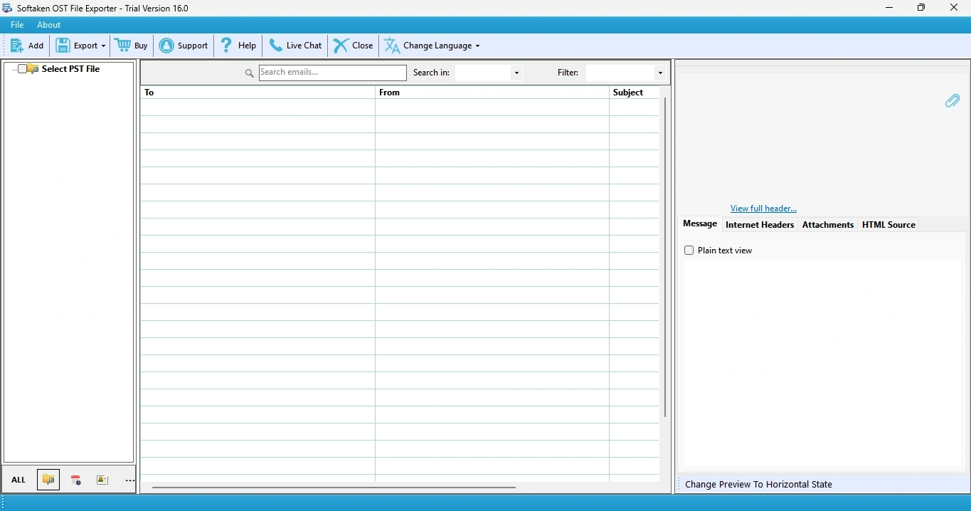 OST File Exporter Interface