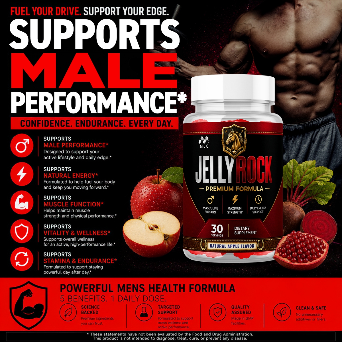 Jelly Rock Gummys Advanced Male Health Support Supplement JellyRock 60  Gummies | eBay