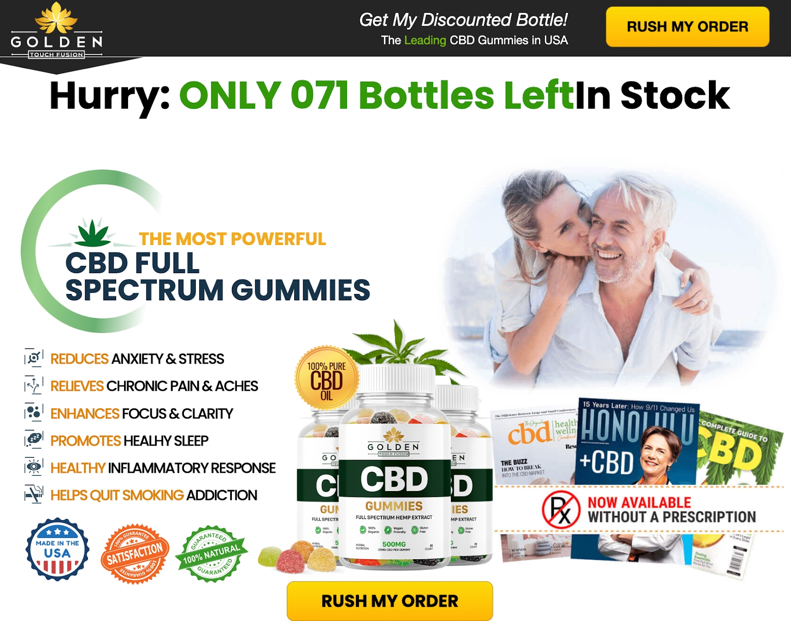 Golden Touch Fusion CBD Gummies - official product