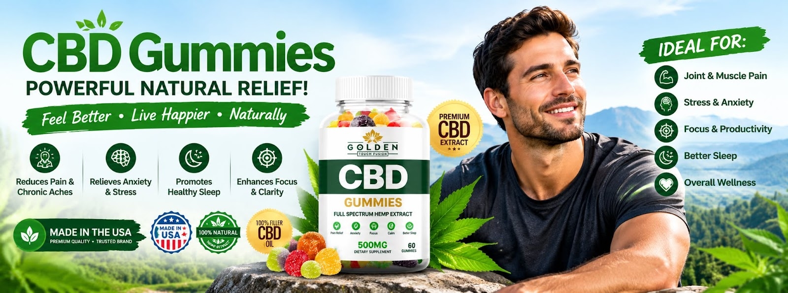 Golden Touch Fusion CBD Gummies review image