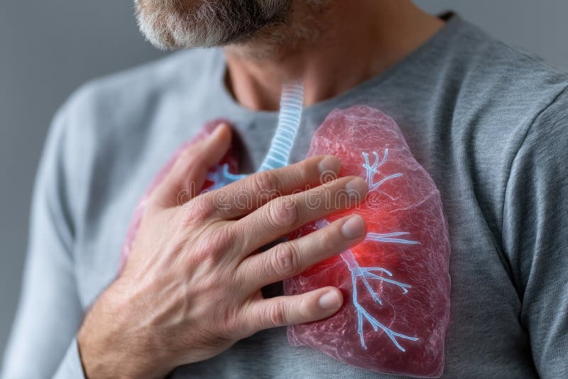 Lungs Disease: Respiratory Struggle, Chest Ache, Pulmonary Discomfort,  Painful Breathing, Inflammation, Oxygen Stock Photo - Image of problem,  volume: 386590120