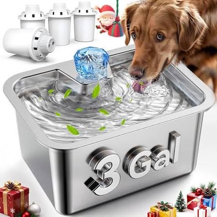 Large Dog Water Fountain Stainless Steel,3 Gallon Extra Large Big Pet Water Fountain for Large Dogs with 4 Filters,Automatic Dog Water Bowl Dispenser Drinking Fountains,Easy to Clean,Quiet Pump : Amazon.in: Pet Supplies